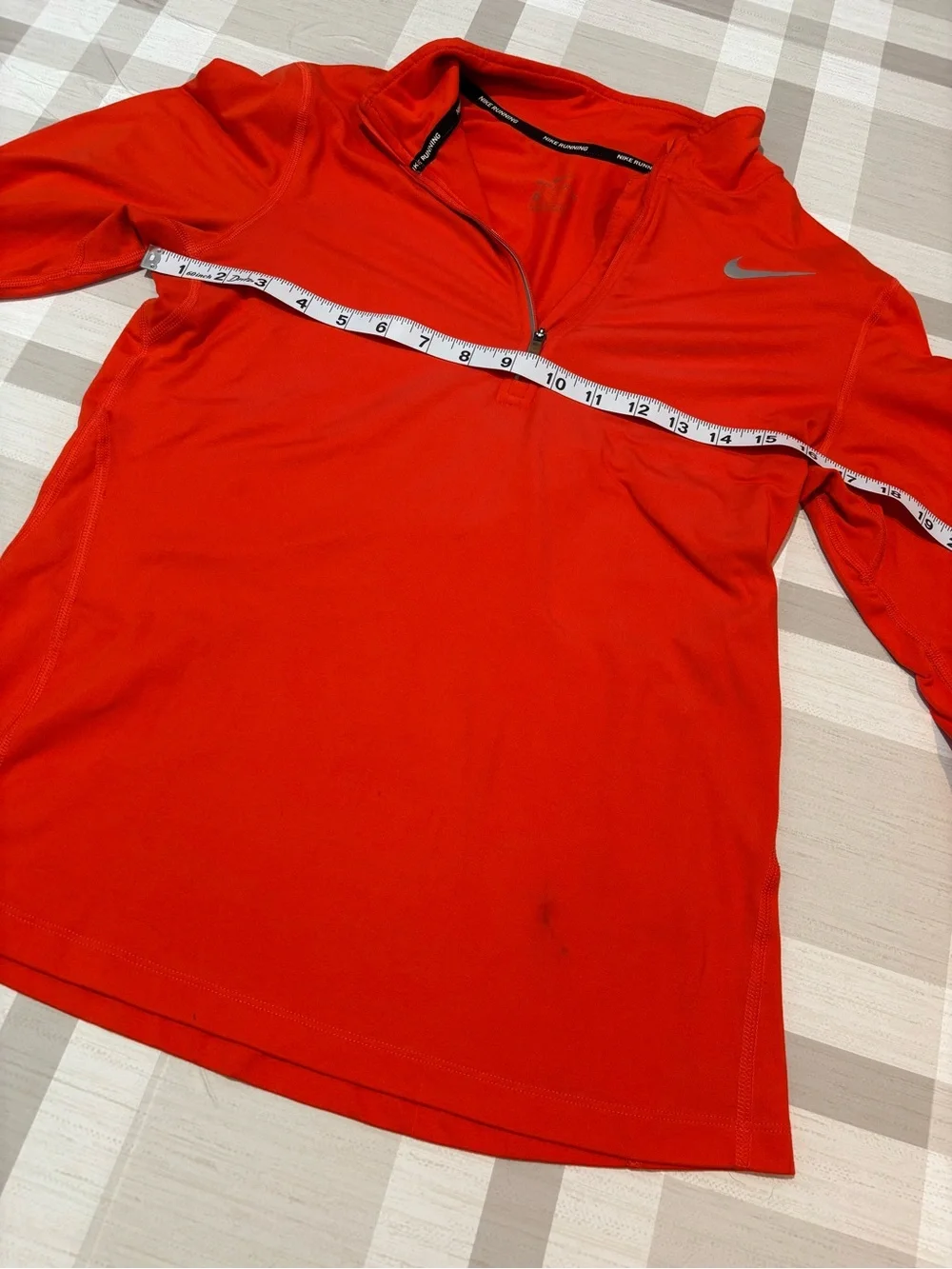 Nike Red Long-Sleeve Quarter Zip Athletic Top